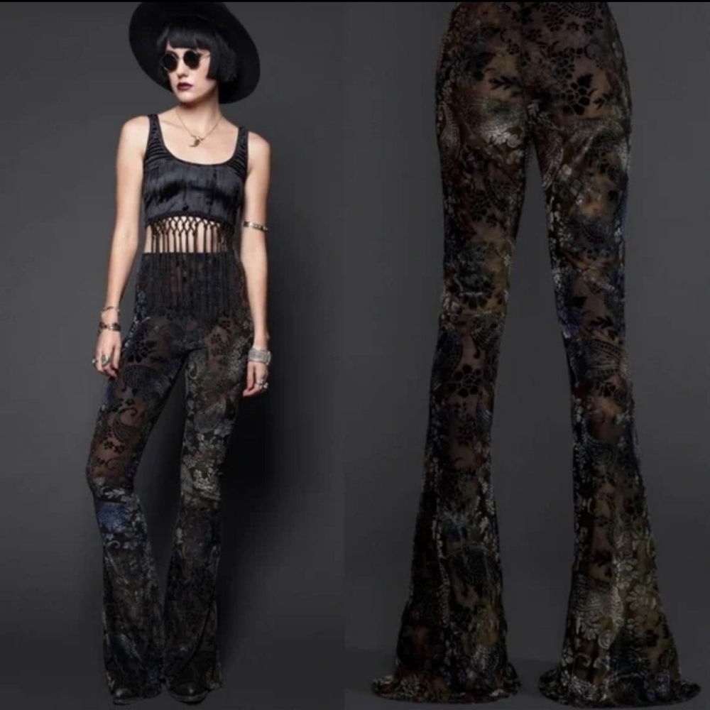 Vintage Lip Service Blacklist Velvet Fringe Top